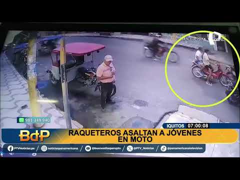 Iquitos: delincuentes en moto asaltan a jóvenes en las calles de la ciudad