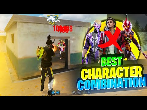 Free Fire Best Character Skills Combo to Increase Headshot Rate | Solo vs Squad OP Gameplay