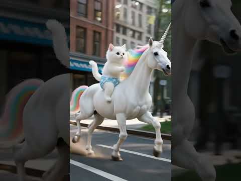 The Kitten rescued a unicorn，Then...#cat #unicorn #story #animation #shorts