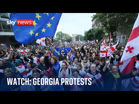 Watch live: Protests outside Georgia's parliament