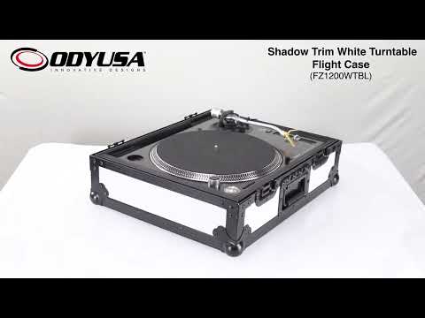 Odyssey Universal Shadow Trim White Turntable Flight Case (FZ1200WTBL)