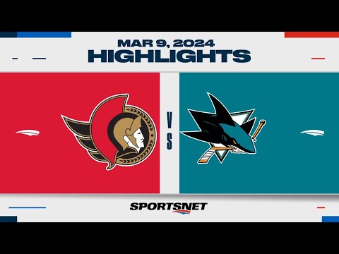 NHL Highlights | Senators vs. Sharks - March 9, 2024