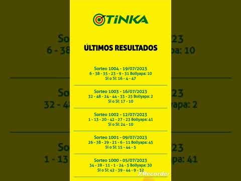 La Tinka Resultados 19-07-2023 Sorteo 1004 #shorts