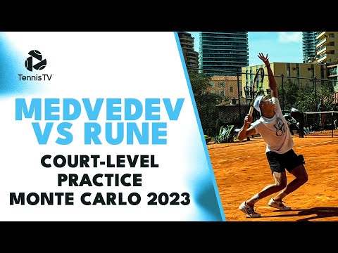 Daniil Medvedev's Return To Clay Against Holger Rune | Monte Carlo 2023 Court-Level Practice