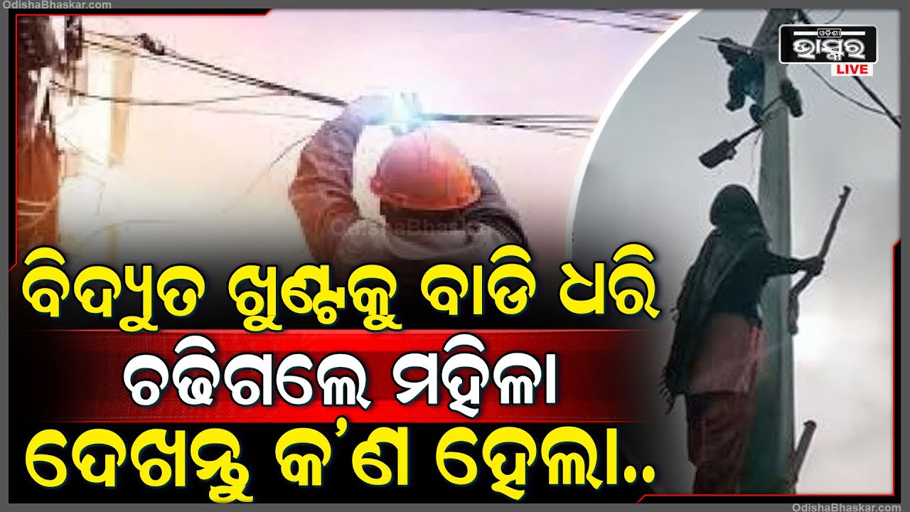 ହଠାତ୍ ବିଦ୍ୟୁତ୍ ଖୁଣ୍ଟରେ ଚଢିଗଲେ ମହିଳା, କାରଣ ଜାଣିଲେ ଆପଣ ବି ହୋଇଯିବେ ଆଶ୍ଚର୍ଯ୍ୟ