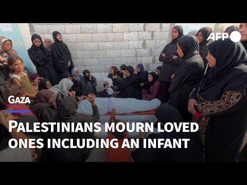 Gazans mourn loved ones including infant killed in airstrike on Khan Yunis | AFP