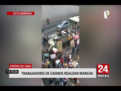 Trabajadores de casinos y tragamonedas toman vía del Metropolitano en protesta por restricciones