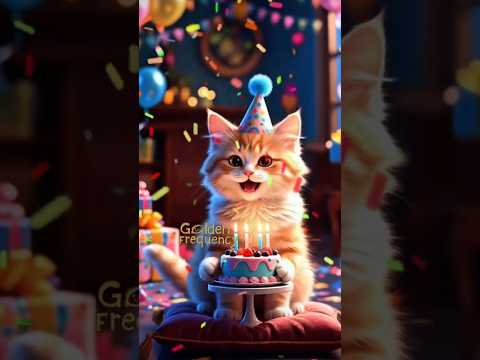 Kucing nyanyi happy birthday to you- selamat ulang tahun #kucing #kucinglucu #shorts
