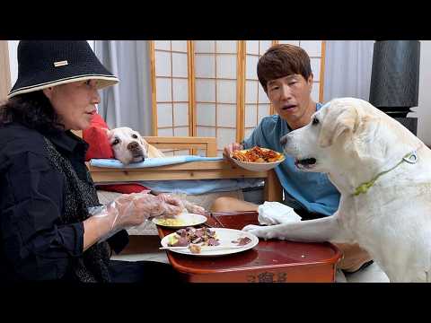 똑같이 주는 척하면서 언니만 고구마 많이 줬더니 밥상 뒤집는 리트리버