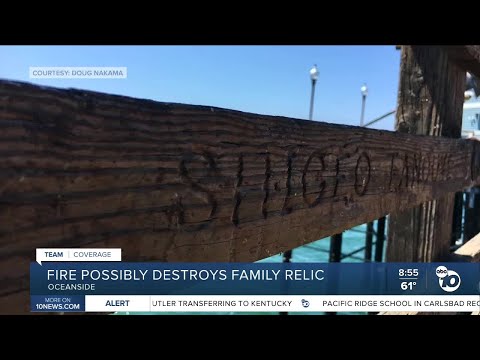 Oceanside Pier planks with names engraved possibly destroyed in fire