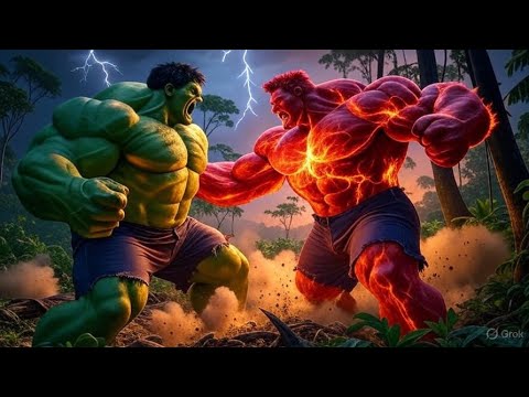 Hulk vs Red Hulk – Epic Hyper-Realistic Battle in the Jungle