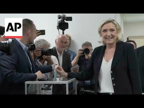 Far-right National Rally's Marine Le Pen votes in France's election