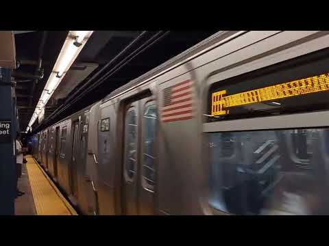 MTA: Forest Hills bound R160 R train (signed to E) arrives at Spring St