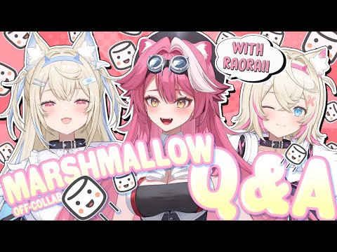 【MARSHMALLOW Q&A OFF-COLLAB with RAORA】just a cat and two dogs eating your questions 🐾 【FUWAMOCO】