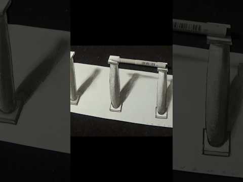 Draw 3D Columns #art #drawing #short