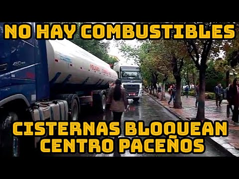 CENTRO PACEÑO ESTA BLOQUEADO POR LOS TRANSPORTISTAS POR FALTA DE COMBUSTIBLES..