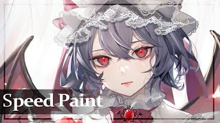 【東方・イラストメイキング-】レミリア・スカーレット【speed painting】