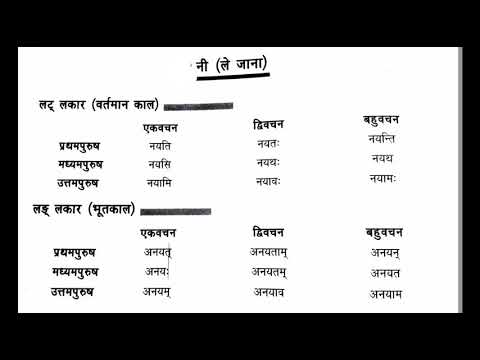 नी धातु रूप पांचों लाकरों में #ni dhatu roop Panchon lakaron mein #Dhatu roop ni #Ni in dhatu roop