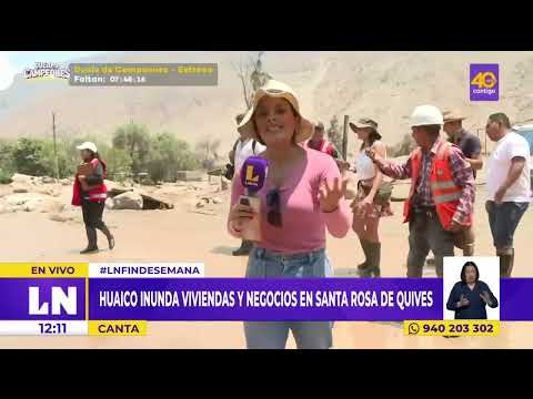 Huaico inunda viviendas y negocios en Santa Rosa de Quives