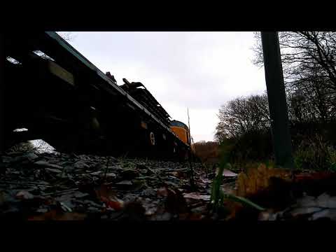 Class 97 No. 97303 On a Track relaying and sleeper train thrashes up Talerddig bank 21/02/2021