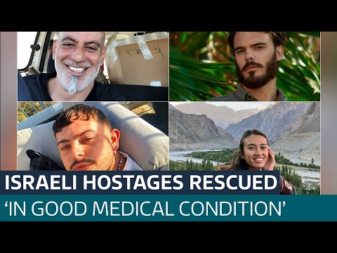 Four Israeli hostages reunite with their families after being rescued from Gaza | ITV News