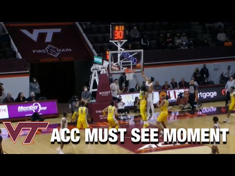 Acc Football Basketball 🏀 Virginia Tech's Keve Aluma Soars For The 1-Handed Putback Slam | ACC Must See Moment