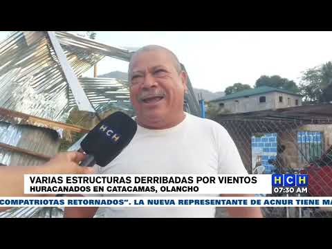 Varias estructuras derribadas por vientos huracanados en Catacamas, Olancho