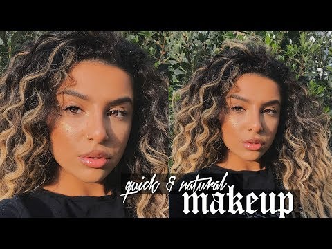 GET READY WITH ME IN A RUSH - NATURAL MAKEUP + CURLY HAIR