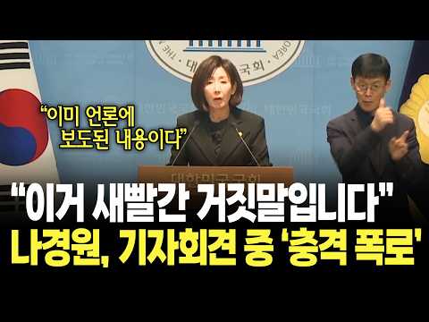 "이재명 정부의 새빨간 거짓말입니다!!" 나경원, 기자회견 중 충격 폭로 / 나경원 기자회견