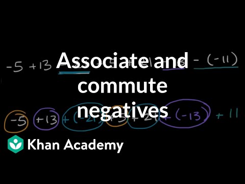 Associative and commutative properties of addition with negatives