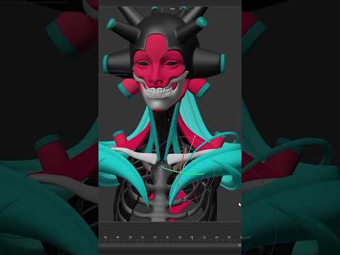 watch the creation of a creepy experimental 3D artwork - 3D modeling mini timelapse  #shorts