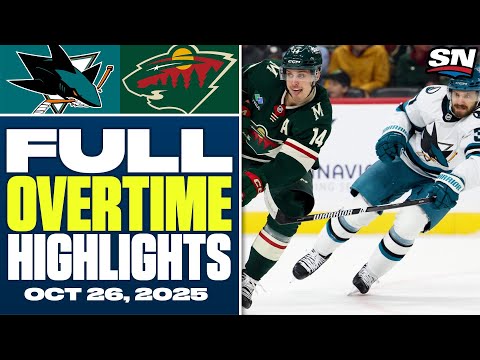 San Jose Sharks at Minnesota Wild | FULL Overtime Highlights - October 26, 2025