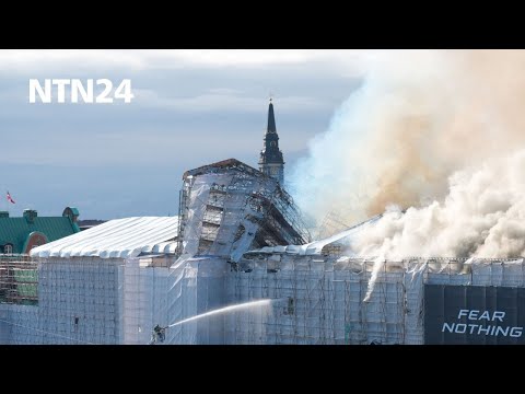 Un incendio se desató en emblemático edificio de Dinamarca construido hace 400 años