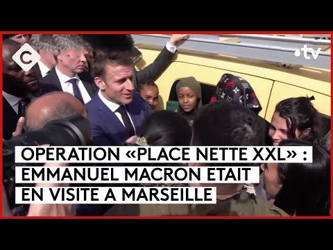 Lutte anti-drogue : Macron en visite surprise à Marseille - La Story - C à Vous - 19/03/2024