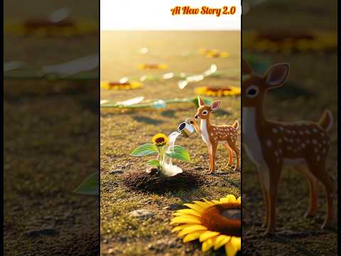 "The Deer and the Sunflower 🌻 😭 Heart Touching Emotional Story #ai #baby #deer #sunflower #shorts