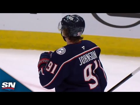 Blue Jackets Kent Johnson Bats Puck Out Of Mid-Air For Wacky Goal