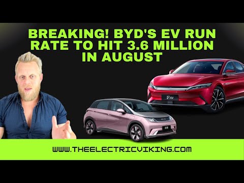 BREAKING! BYD's EV run rate to hit 3.6 million in August