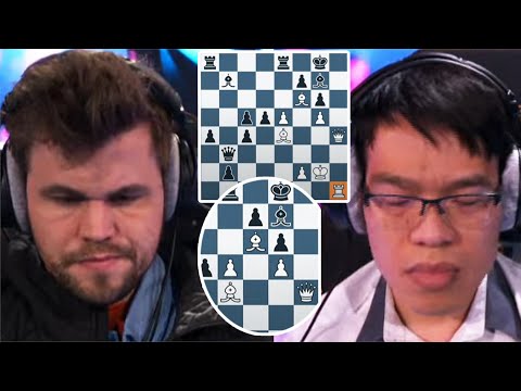 Chess 🧵 Magnus Carlsen Finds the Checkmate Against GM Liem Who Has 3 Pawns to Promote to Queen