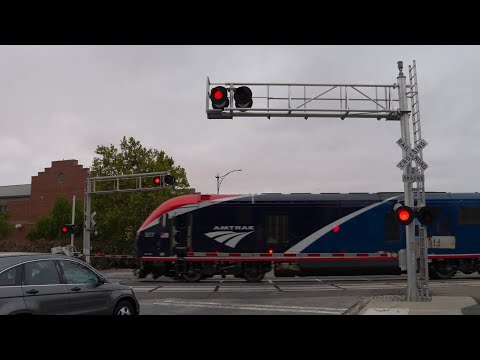 Amtrak 377 Coast Starlight Train 11 South | Thornton Ave. Railroad Crossing, Newark CA