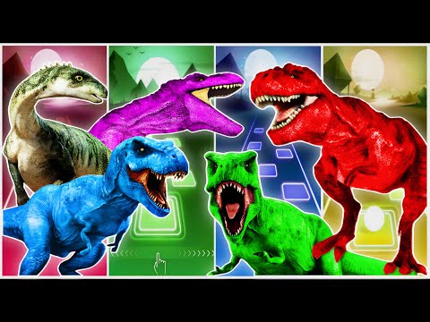 Jurassicworld Indominus T-rex🦖 🆚Tyranasaurus🆚 Tiles hop Edm Rush