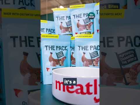 A dog treat made from cultivated meat has gone on sale at a shop in London  #itvnews