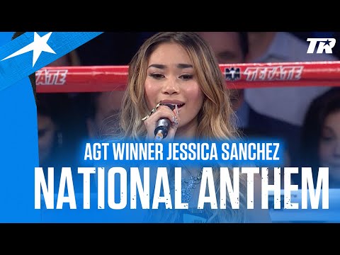 ATG Winner, Jessica Sanchez, Sings National Anthem Prior To Manny Pacquiao vs Brandon Rios
