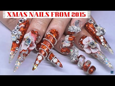 Christmas Acrylic Nails Of Years Gone By - 2015 | ABSOLUTE NAILS
