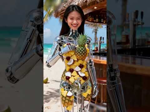 Piña Colada Cream Sauce Dispenser Robot, in Service #futuristic #robot #technology #humanoid #AI