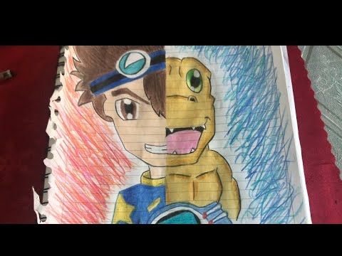 Cómo Dibujar paso a paso con lapiz anime Digimon Adventure 