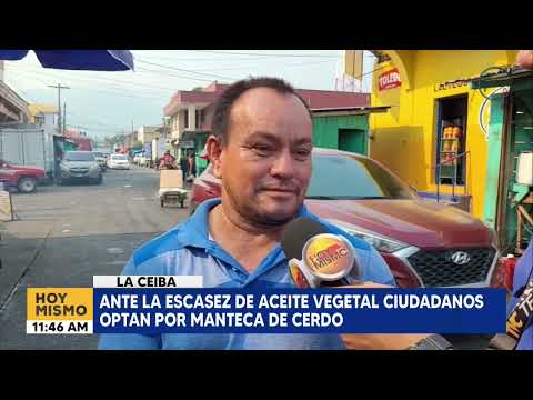 Ante la escasez de aceite vegetal ciudadanos optan por manteca de cerdo en La Ceiba
