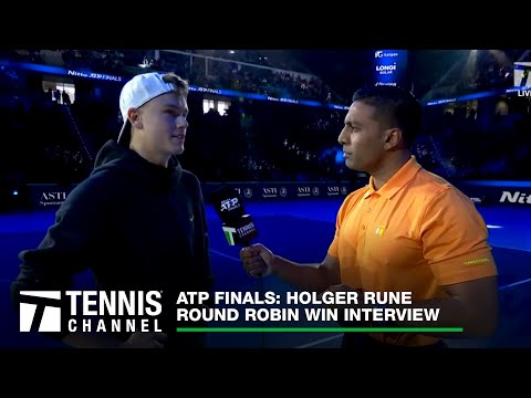 Holger Rune Gets a Win by Retirement Over Tsitsipas | 2023 Nitto ATP Finals Interview