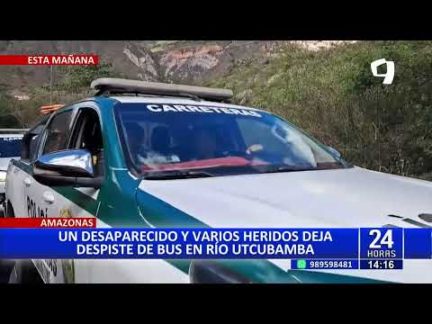Al menos 10 heridos y un policía desaparecido deja caída de ómnibus a río Utcubamba en Amazonas