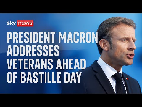 President Emmanuel Macron addresses armed forces in Paris ahead of Bastille Day