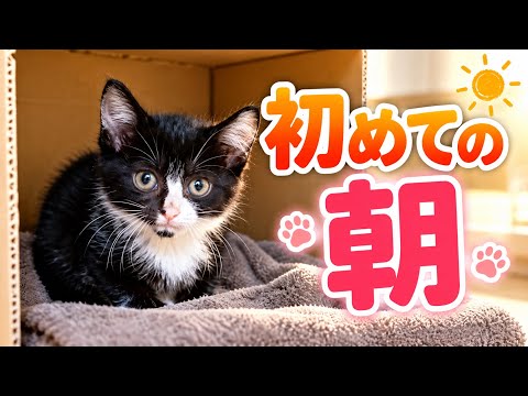 保護した子猫、初めての場所で迎えた朝はこうなりました